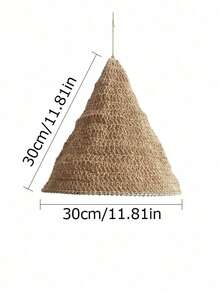 1/3 PiecesBohemian Hand-Woven Hemp Rope Lampshade – Decorative Pendant For Home & Restaurant Decor - Brown - View 13