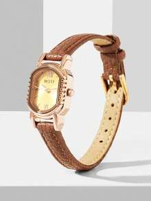 MOTF PREMIUM SMALL DIAL, EXQUISITE WOMEN'S WATCH, WINE BARREL-SHAPED DIAL, WATERPROOF WOMEN'S WATCH, HIGHLY ATTRACTIVE LEATHER STRAP WATCH - Brown - View 6