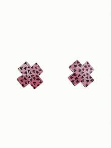 FairyFlirt Pink Glitter Leopard Print Wild Personalized Women's Nipple Covers & Anti-Chafing Sweat-Absorbing Pads - Pink - View 1
