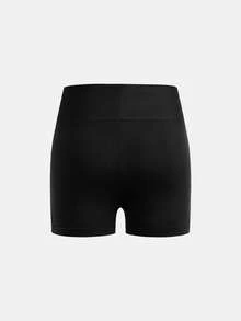 SHEIN Girlism Tween Girl 4件組日常休閒春夏針織純色高腰運動瑜伽短褲套裝 - 彩色 - 查看 12