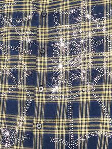 NEON BLANC Camicia a maniche corte da uomo con motivo ragnatela di Ognissanti - Giallo - Visualizzare 4