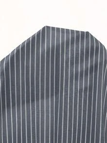 Zayélia 女款梭織休閒熱帶度假風簡約夏季襯衫，藍白條紋，適合度假 - 彩色 - 查看 6