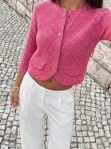 Avantive Women's Autumn Casual Commute Cardigan - Pink - View 1