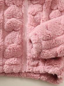 Baby Girl Winter Zipper Long Sleeve Heart Pattern Jacket - Pink - View 4