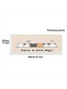 1PC Extra Large Oversized Washable Non Slip Cute Kitten Illustration With Have A Nice Day Lettering Mouse Pad Desk Mat Computer Keyboard Laptop Pad Office Home Gaming Accessory Gift For Friends Colleagues Gamers Holiday Season - multicolor - View 6