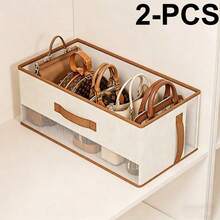 1pc Foldable Elegant White Handbag Organizer Insert, Multi-Compartment Design, Suitable For Purses, Shoes, And Accessories, Space-Saving Wardrobe And Closet Storage, Durable Divider For Luxury Items - Multicolor - View 7