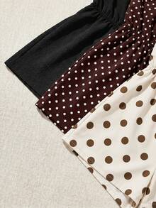 Travachic 3pcs/Set Women's Solid Color & Polka Dot Print Romper - Multicolor - View 4