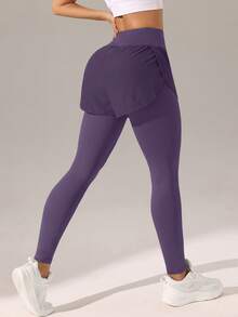 SHEIN Velisys 2 piezas Leggings de yoga para entrenamiento con cintura alta y levantamiento de glúteos - Multicolor - Ver 2