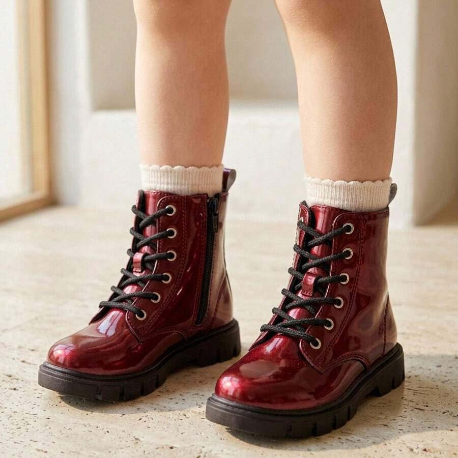 Botas Para Bebé Flexibles Con Agujeta - Rojo - Ver 1