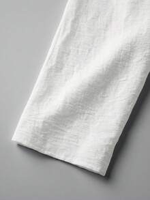 EMERY ROSE Blusa casual de cuello en V lisa para uso diario en otoño para mujer - Blanco - Ver 3