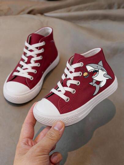 tenis lona niño niña unisex casual urbano moda zapatillas confort ligeros y flexibles para caminar 12mx-24mx primeros pasos a 10 años escolar con diseño de tiburones botín