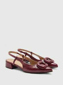 CUCCOO BIZCHIC Damen Flache Schuhe, einfarbiges Design, einfacher Stil, hohe Praktikabilität, vielseitig einsetzbar, geeignet als Frühlingsschuhe in der Weihnachtszeit - Burgunderrot. - Übersicht 6