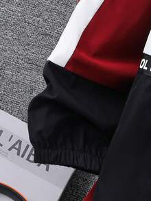 SHEIN Teen Boys Casual Comfortable Versatile Fun Colorblock Jacket, Suitable For School And Outings - Multicolor - View 6