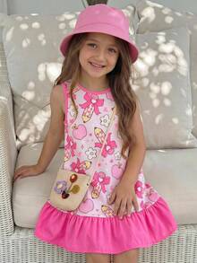 Emery Rose Kids Emery Rose Kids 女童編織可愛圖案圓領無袖夏季洋裝 - 彩色 - 查看 3