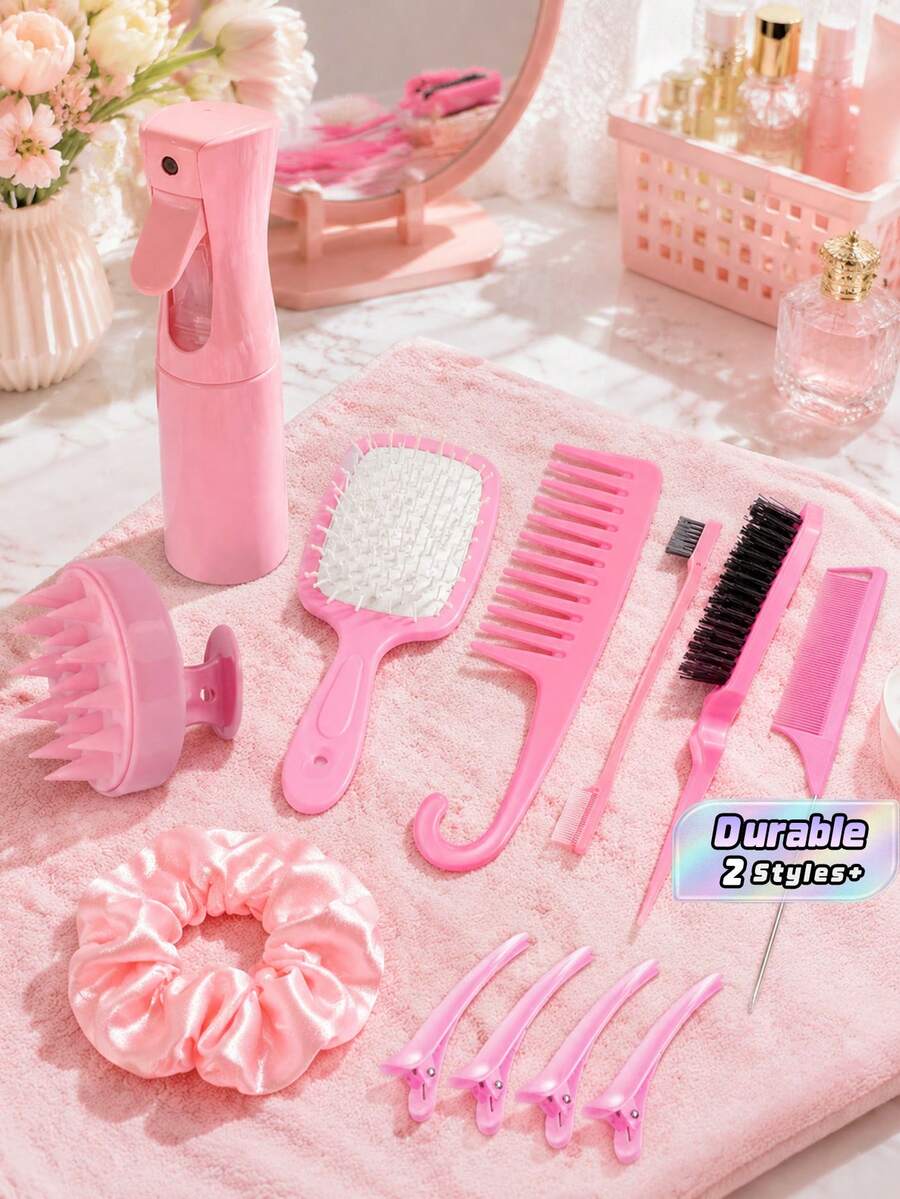 12-Piece New 9-Row Comb Hairbrush Set - Multicolor - View 1