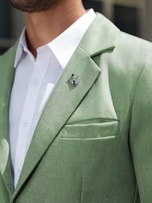 Manfinity Mode Men's Casual Business Commute Blazer - Green - View 5