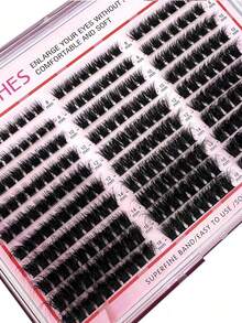 0.07mm Fine Eyelash Hot Melt Cluster Mixed Length Mink-Like Eyelash Extension 3D Russian Curl Individual Eyelash Group Makeup Black Eyelash Plastic Box - Black - View 3