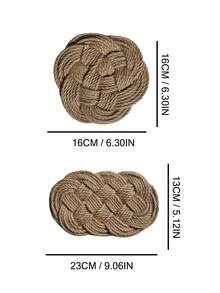 Cirelle 1pc Woven Jute Heat-Insulation Mat For Cozy Kitchen Designed With Delightful Curated Outlines To Young Females - Multicolor - View 4