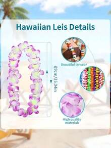10/20/50pcs Hawaiian Lei Necklaces – Colorful Tropical Leis For Dance Parties, Summer Beach & Pool Party Decorations (Assorted Colors) - Multicolor - View 10