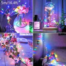 1pc 3/5M Home Decor Copper Wire Light String,Battery Operated Indoor Room Decor String Lights, Suitable For Bedroom Decor,Wedding Party Holiday Decoration Lights,Camping Tent Decor Fairy Lights,Outdoor Garden Decor String Lights - لون خفيف - مشاهدة 17