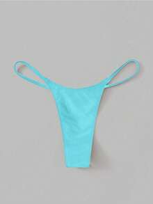 Oceva Solid Color Swim Bottoms For Beach Vacation - Blue - View 3