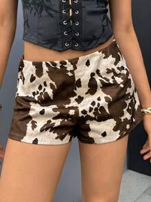 Aloruh Sexy Hot Girl Autumn/Winter Music Festival Ultra Low Waist Ultra Short Animal Print Women's Shorts - Multicolor - View 5