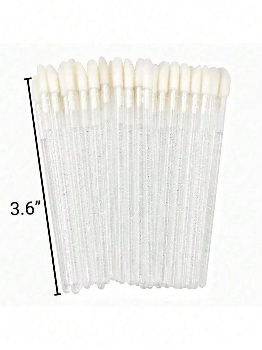 500 Set Lip Brush, Crystal Clear Lipstick, Lip Gloss Brush Stick - White - View 1