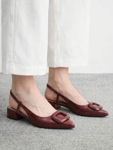 CUCCOO BIZCHIC Damen Flache Schuhe, einfarbiges Design, einfacher Stil, hohe Praktikabilität, vielseitig einsetzbar, geeignet als Frühlingsschuhe in der Weihnachtszeit - Burgunderrot. - Übersicht 5