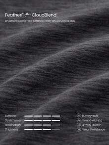 GLOWMODE FeatherFit™-CloudBlend 優雅流線臀部長度深V領長袖交叉式上衣，附拇指孔，大尺碼，芭蕾舞桿工作室日常休閒款 - 深灰色 - 查看 6