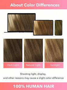 Seamless Clip Ins 7PCS PU liền mạch kẹp trong tóc người 100% tóc thật của con người 14-22 inch Balayage Ombre màu vàng da dệt Remy tóc nối 110G có kẹp - S3/8/613 - Xem 6