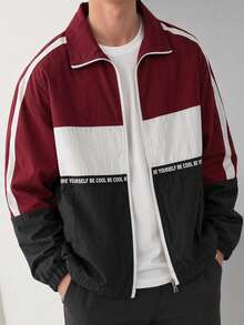 SHEIN Teen Boys Casual Comfortable Versatile Fun Colorblock Jacket, Suitable For School And Outings - Multicolor - View 2
