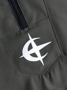 PAVTROS 男士休閒連帽雙層設計百搭運動休閒刺繡圖案時尚Ins風適合四季街頭風寬鬆圖案情侶套裝朋友款I Love My Boyfriend街頭風雙層連帽半拉鍊彈性抽繩下擺 - 灰色 - 查看 5