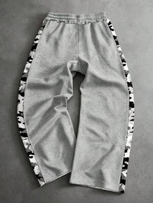 PAVTROS Men's Camouflage Patchwork Letter Print Sweatpants - Multicolor - View 2