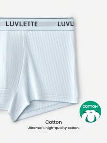 LUVLETTE Plus 3-Pack Cotton Mid Rise Printed Letter Webbing Men's Boxer Briefs Black - Multicolor - View 12
