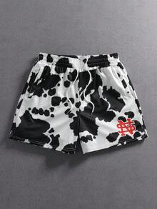 ROMWE MEN Street Life Men's Summer Casual Cow Print Shorts - Multicolor - View 1