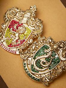 HARRY POTTER X SHEIN 水鑽鋅合金別針，霍格華茲包包胸針，適合作為禮物、收藏品、紀念品 - 彩色 - 查看 3