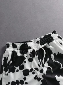 ROMWE MEN Street Life Men's Summer Casual Cow Print Shorts - Multicolor - View 4