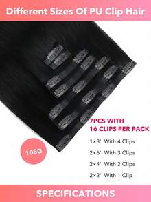 Seamless Clip Ins 7PCS Seamless PU Clip In Human Hair Extensions 100% Real Human Hair 14-22 Inch Balayage Ombre Blonde Color Skin Weft Remy Hair Extensions 110G With Clip - S1 - View 3