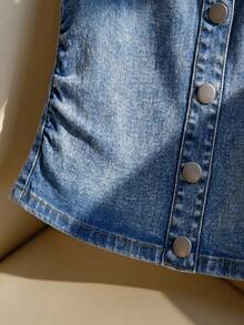 EMERY ROSE Women's Summer Casual Sleeveless Denim Top - Blue - View 5