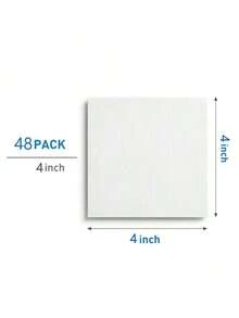 4X4inch Blank Square Canvas Boards, White Flat Painting Canvas Panels For Acrylic Oil Paint, Art Supplies For Students Adults Classroom Home Office Art Creation - multicolor - View 16