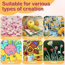4X4inch Blank Square Canvas Boards, White Flat Painting Canvas Panels For Acrylic Oil Paint, Art Supplies For Students Adults Classroom Home Office Art Creation - multicolor - View 7
