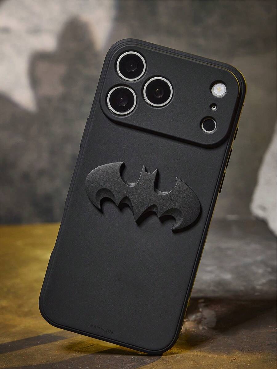 BATMAN X SHEIN Funda de teléfono negra mate, adecuada para teléfonos 11-17 Pro Max. - Multicolor - Ver 1