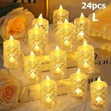 12/24pcs Crystal Diamond Shaped LED Candle Light,Battery Powered Flameless Candle Light, LED Decorative Tea Candle Light With Battery,Ideal For Wedding, Dining Table, Festival Decoration,Parties Desktop Decoration Candles - warm light - View 17
