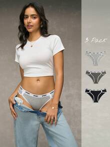Esseday 3pcs Color-Block Triangle Briefs With Edge Package Sports - Multicolor - View 3