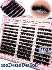 0.07mm Fine Eyelash Hot Melt Cluster Mixed Length Mink-Like Eyelash Extension 3D Russian Curl Individual Eyelash Group Makeup Black Eyelash Plastic Box - Black - View 1