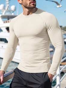Manfinity RebelGame Camiseta de surf con protección solar para hombre talla grande - Albaricoque - Ver 6