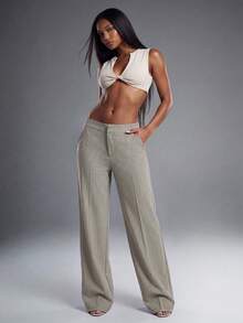 Normani 女款春夏演唱會外出穿搭 2000s Y2K 90s 復古夜店狂歡節裝扮 街頭風 Old Money 風格 復活節聖派翠克節派對沙灘婚禮畢業典禮優雅度假休閒正式節慶派對奢華鄉村風設計灰色條紋辦公休閒長褲 - 彩色 - 查看 8