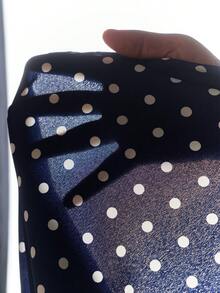 SHEIN 波點超長貝殼下擺裙 - 藍白色 - 查看 6