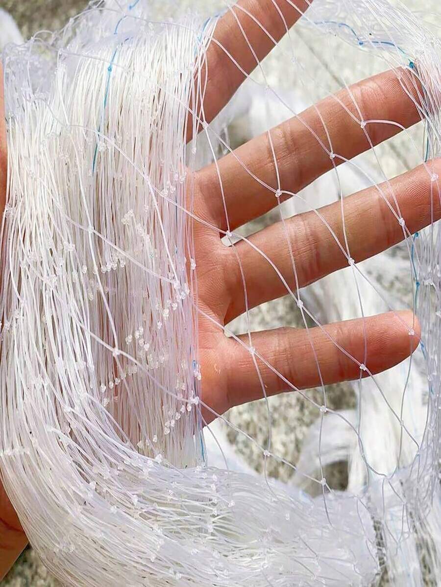 3M * 5m Balcony Transparent Net Cat Enclosure, Balcony Cat Protection Net With Fixed Plastic Buckles, Suitable For Windows, Terraces, Indoor And Outdoor Cat Protection Nets, As Well As Outdoor Fruit And Vegetable Protection Nets. - White - View 1