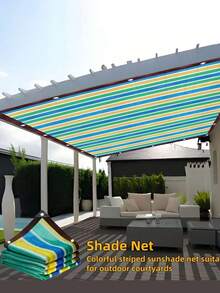 1Pc 95% Shade Rate Shade Cloth With Grommets, Sun Protection Privacy Screen Blocking UV Rays, Outdoor Sun Shade Cover For Greenhouse, Balcony, Garden Flowers & Plants, Patio, Gazebo, Porch, Backyard Lawn And Outdoor Activities - Multicolor - View 10